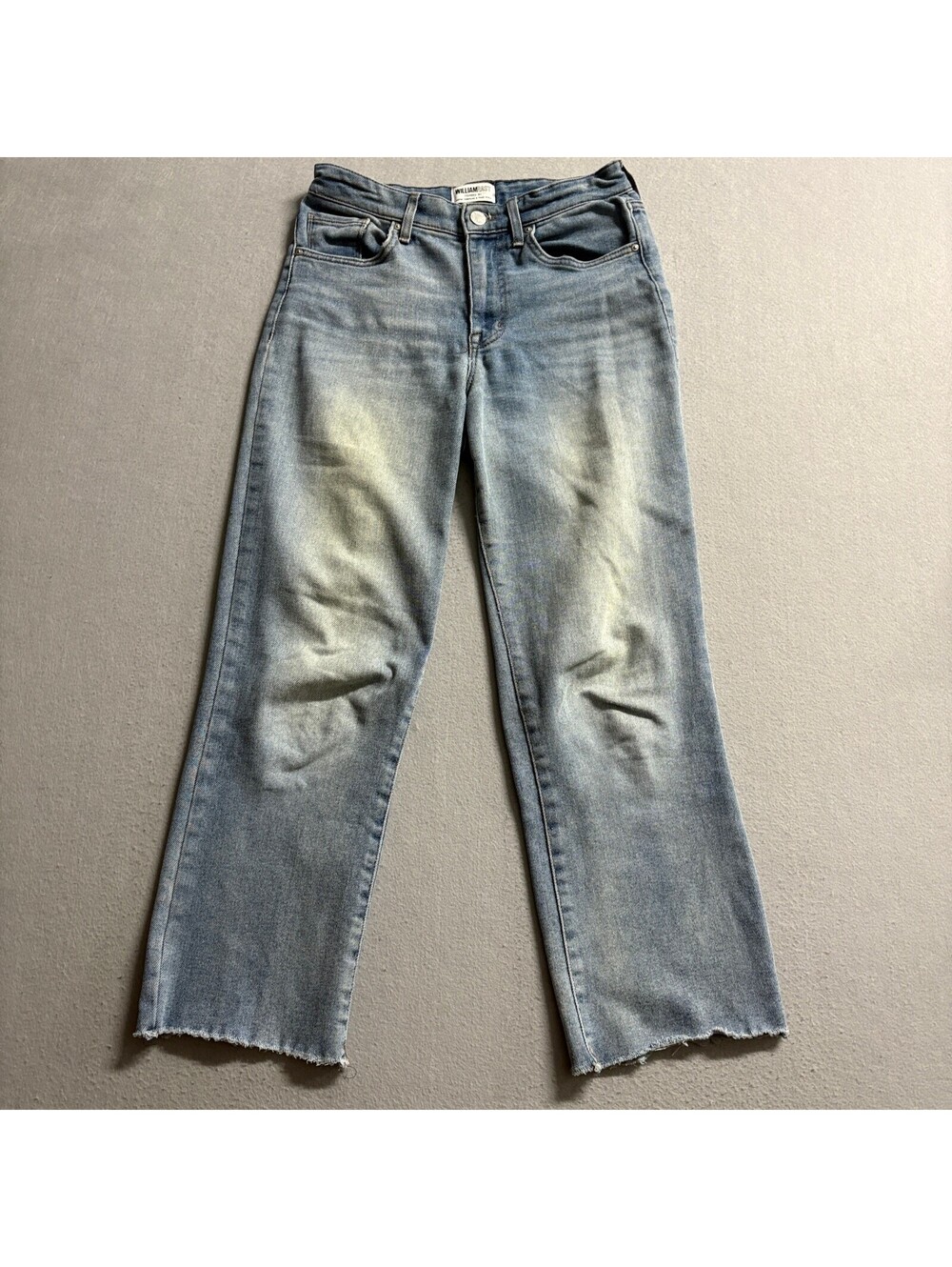 William Rast Jeans Womens 25 Blue Denim Raw Hem Straight Leg Stretch